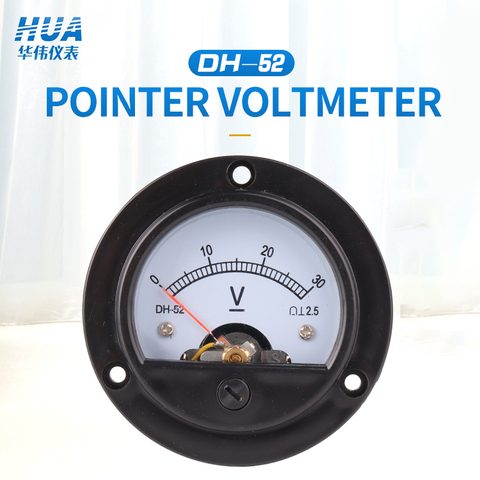 SO-52/DH-52 DC Anlog Voltmeter 1V2V3V5V10V15V20V30V50V100V150V200V250V300V450V500V voltage panel meter,factory direct sales. ► Photo 1/6