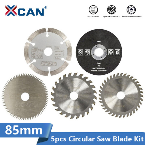 XCAN Circular Saw blade 5pcs Diameter 85mm Carbide Tipped Saw Blade Kit TCT Metal Wood Cutting Disc ► Photo 1/6