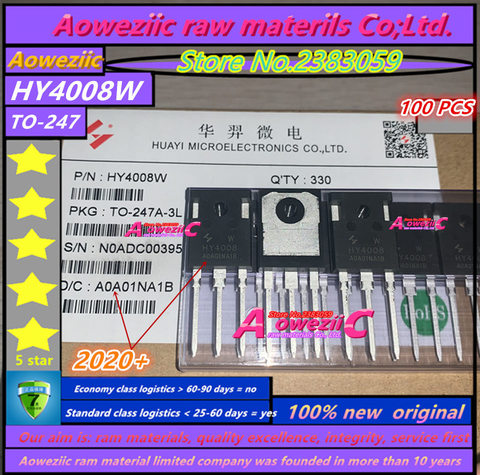 Aoweziic  2022+  100PCS  100% new original  HY4008 HY4008W   TO-247 MOSFET inverter Ultra chip  80V 200A ► Photo 1/6