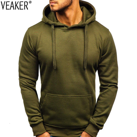 2022 New Men's Casual Hoodies Sweatshirts Male black gray blue Green Hooded Pullovers Tops S-2XL ► Photo 1/6