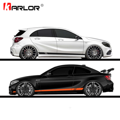 2pcs/lot 220x8cm Stripe Style Side Stripes Car Both Body Stickers Decal Car Wrap Vinyl Film Automobiles Products Car Accessories ► Photo 1/6