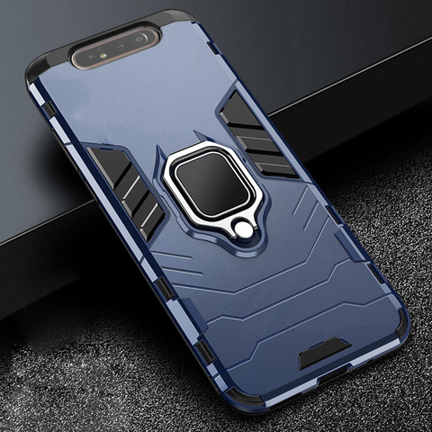 For Samsung Galaxy A80 Case Armor PC Cover Finger Ring Holder Phone Case For Samsung A 80 Case 360 Shockproof Bumper Hard Shell ► Photo 1/6