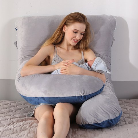 Soft Fleece Pregnant Pillow Case Gravida U Type Lumbar Pillowcase Multi Function Side Protect Cushion cover for Pregnancy Women ► Photo 1/1