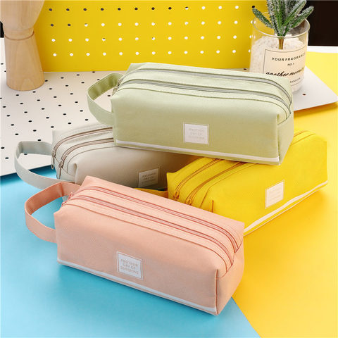 Colorful Large Capacity Pencil Cases Bags Creative Korea Fabric Pen Box Pouch Case School Office Stationary Supplies 05089 ► Photo 1/6