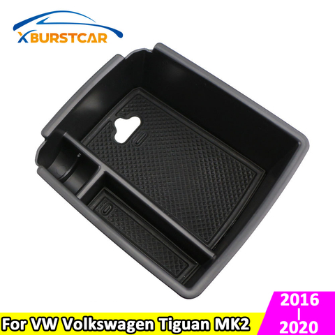 Xburstcar For VW Tiguan MK2 2016 2017 2022 Car Center Console Organizer Tray Armrest Storage Box Car Accessories ► Photo 1/6