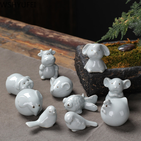 1PCS Ceramic Tea pet Ornaments animal Statue tea Figurine Boutique Home Tea ceremony decoration Accessories Ceramic Crafts ► Photo 1/6