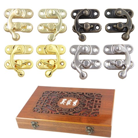 5PCS Small Antique Metal Lock Decorative Hasps Hook Gift Wooden Jewelry Box Padlock  For Furniture Hardware ► Photo 1/6