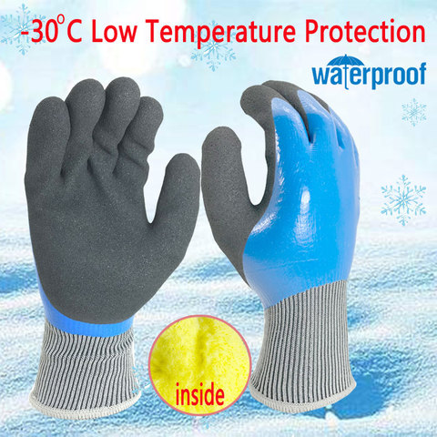 Fully Immersed Waterproof Safety Work Gloves Cold-proof Keep Warm Winter -30 Degree Cold Storage Fishing Windproof Outdoor Sport ► Photo 1/6