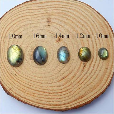 10mm-18mm Oval Flatback Labradorite Cabochon 1Pcs , 10mm 12mm 14mm 16mm 18mm ► Photo 1/6