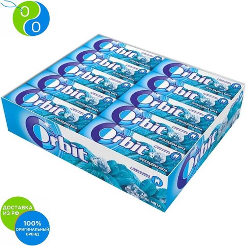 Snow White Orbit chewing gum cool mint 30 gr sht13.6, chewing gum, chewing gum, bubble gum, gum zhvatelnaya, freshen breath, and acid-base balance, orbits, orbit gum, chewing gum peppermint, spearmint chewing gum, mint ► Photo 1/3