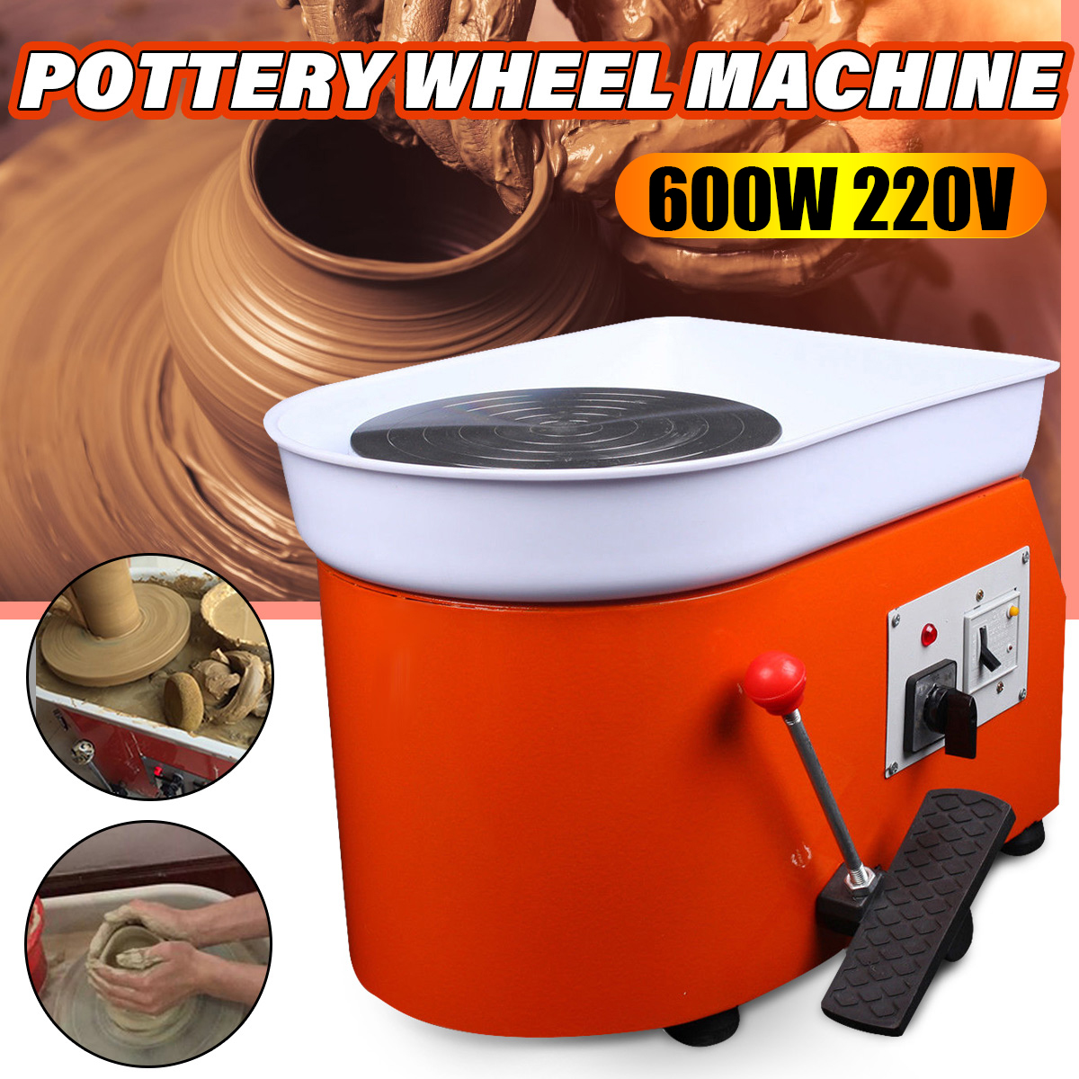 VEVOR Pottery Wheel 25cm Pottery Forming Machine 250w Electric