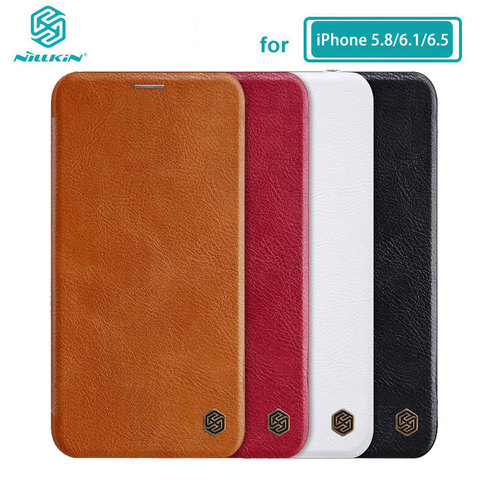 Caes for iPhone X Xs Max 7 8 Plus 12 Mini 11 Pro Max Nillkin Qin Series PU Leather Flip Cover For iPhone 11 Case ► Photo 1/6