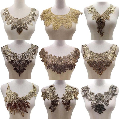 Lace Neckline Collar Fabric Embroidery DIY Sewing Decoration Ladies Clothing Accessories Decals Scrapbooking Patch ► Photo 1/5