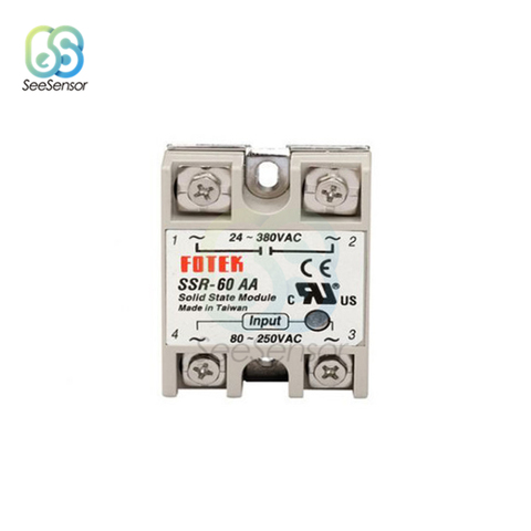 60A 100AA AC-AC Single Phase Solid State Relay AC SSR SSR-60AA SSR-100AA 80-250VAC to 24-380VAC ► Photo 1/4