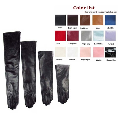 custom made 30cm to 80cm long top sheep leather evening opera gloves 15 colors to choose ► Photo 1/6