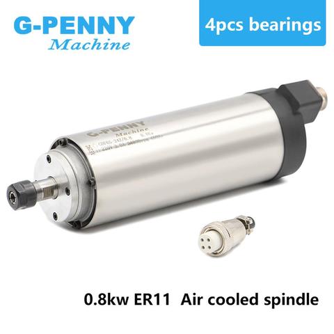 CNC router spindle motor 0.8kw Air Cooled Spindle Motor ER11 800w DIY spindle for engraving milling grind Air Cooling 4 bearings ► Photo 1/6