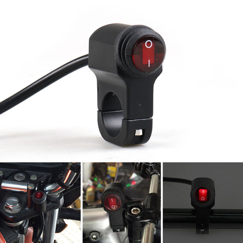 Waterproof 12V Motorcycle Handlebar light On Off Switch Waterproof ATV Headlight Fog Spot 12V ► Photo 1/6