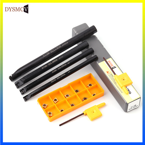 4 piece set S07K / S08K / S10K / S12M-SCSCR06 lathe boring bar tool holder + 10Pcs CCMT0602 blade promotion ► Photo 1/4