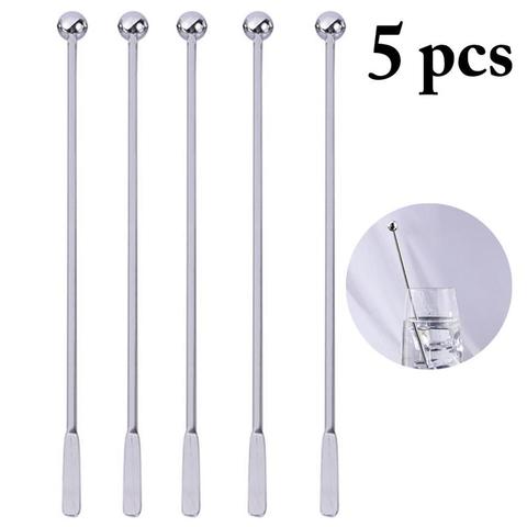 5Pcs 19cm Stainless Steel Creative Mixing Cocktail Stirrers Sticks for Wedding Party Bar Swizzle Drink Mixer Bar Muddler ► Photo 1/6