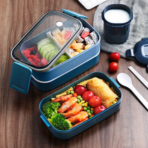 Kids Bento Box Leakproof Lunch Containers Utensils Chopsticks