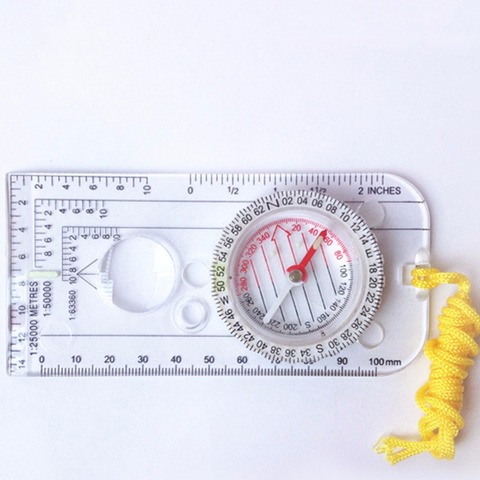 Drawing Scale Compass Folding Map Ruler Buckle Car Camping Hiking Pointing Guide Portable Handheld Compass #273325 ► Photo 1/6