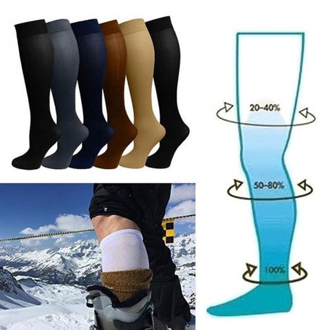 Unisex Socks Compression Stockings Pressure Varicose Vein Stocking knee high Leg Support Stretch Pressure Circulation 1 Pair ► Photo 1/6