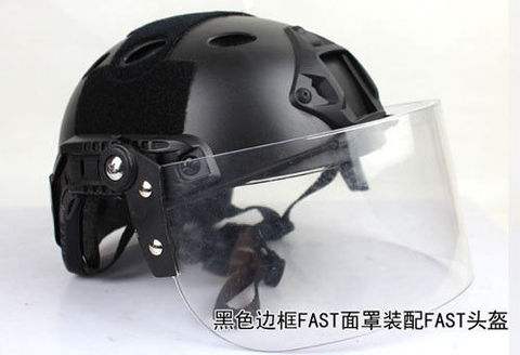 Special track for outdoor FAST tactical helmet 2 Colors Vintage Durable Windscreen anti riot lens CS face protection anti ► Photo 1/6