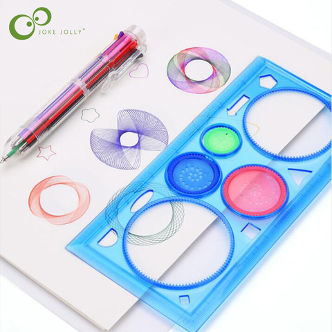 Spirograph Drawing Toys Set Interlocking Gears Wheels with Pens Spiral  Designs Painting Accessories Geometric Ruler Toy - AliExpress
