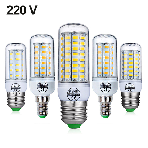 E27 LED Lamp E14 LED Bulb SMD5730 220V Corn Bulb 24 36 48 56 69 72LEDs Chandelier Candle LED Light For Home Decoration ► Photo 1/6