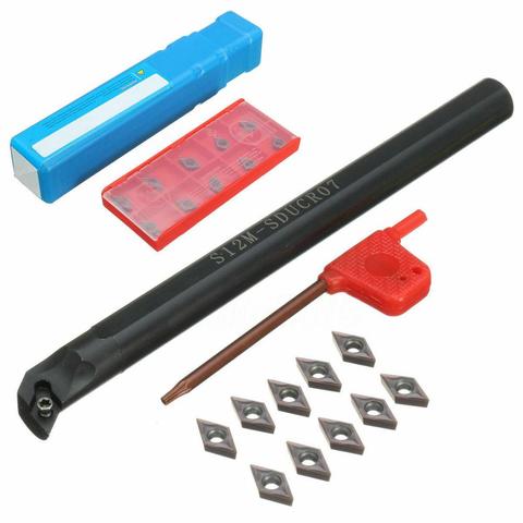 S08K-SDUCR07 S10K-SDUCR07 S12M-SDUCR07 S14N-SDUCR07 S16Q-SDUCR07 Internal Turning Tool holder+10PCS DCMT070204 carbide inserts ► Photo 1/6