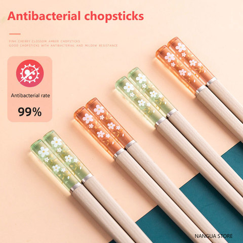 Flower chopsticks mildew proof 24cm amber glass fiber high temperature sushi food stick chopsticks for hotel high-quality tablew ► Photo 1/6