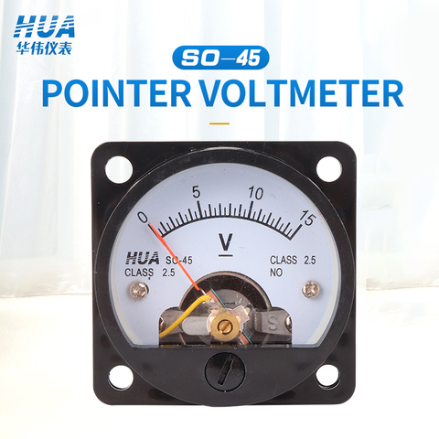 SO-45 DC Anlog Voltmeter 1V2V3V5V10V15V20V30V40V50V100V150V200V250V300V400V450V500V voltage panel meter ► Photo 1/6