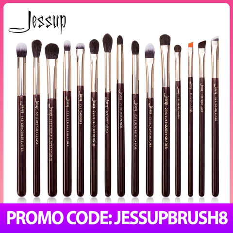 Jessup Makeup Brushes Set 15pcs New Professional Eye Shadow Makeup Brush Kits Eyeshadow Eyeliner Blending Eyebrow Goat Hair ► Photo 1/6