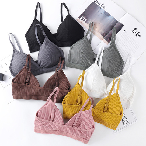 CHRLEISURE Adjustable Shoulder Strap Bralette Gather Shockproof Bra Push Up Leisure Soft Breathable Bras ► Photo 1/6