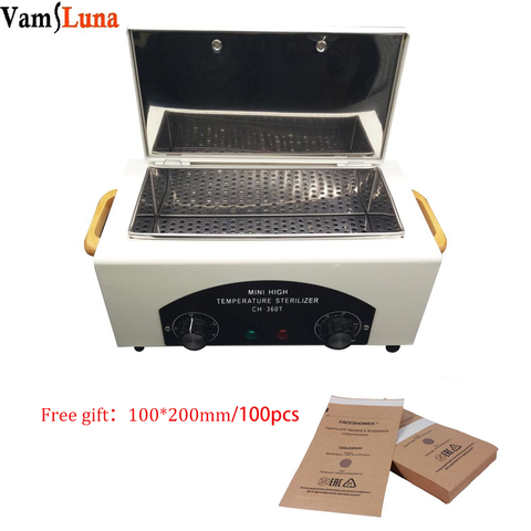 High Temperature Sterilizer For Nail Tool - Hot Air Disinfection With Removable Stainless Steel Tank Free Gift Sterilization Bag ► Photo 1/6
