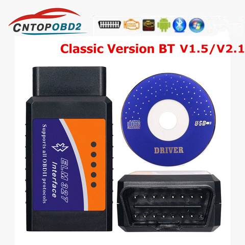 Classic OBD2 Elm327 V1.5 Bluetooth Auto Adapter Bluetooth elm 327 Car Diagnostic Tool For Android/IOS/Symbian OBDII Protocol ► Photo 1/5