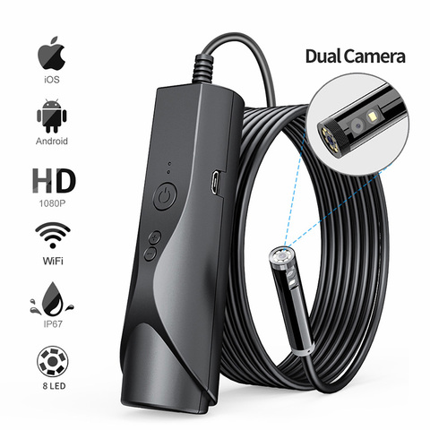 8mm Wifi Endoscope Camera IP67 Waterproof WiFi Borescope 1080P HD Dual Inspection  Camera for Android Iphone iOS With 8 LED - Price history & Review, AliExpress Seller - Jingleszcn Official Store