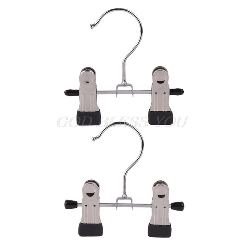 6Pcs Adjustable Stainless Steel Shoe Rack Pants Folder Boot Hanger Holder Portable Travel laundry Hook Hanging Clothes Sock Clip ► Photo 1/6