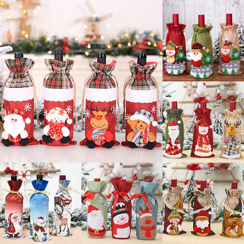 44 Styles Christmas Wine Bottle Cover Santa Claus Christmas Decorations for Home Table Decor Xmas Ornaments Gift New Year 2022 ► Photo 1/6