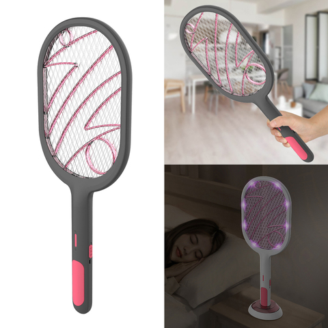 Electric Mosquito Swatter 2 Modes 1200mAh USB Rechargeable Home Fly Bug Zapper Racket Inserts Killer Pest Control Products ► Photo 1/6