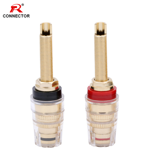 1Pair Brass Binding Post HIFI Terminals Connector, 19MM Binding Post HIFI Speaker Amplifier Audio Plug Match 4mm Banana Plug ► Photo 1/6