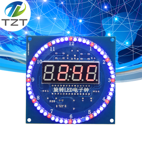 DIY Rotating Digital LED Display Module Alarm Electronic Digital Clock Kit 51 SCM Learning Board 5V DS1302 ► Photo 1/6