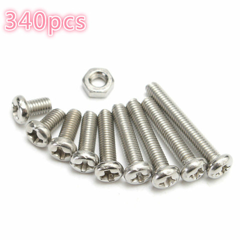 A box of 340 M3 stainless steel pan head cross screw nut bolt cap set ► Photo 1/6