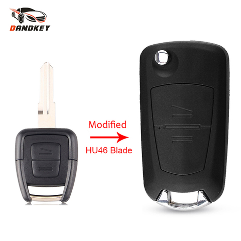 Dandkey 2 Button Modified Car Flip Remote Key Shell For Vauxhall Opel Astra Zafira Vectra Omega (HU100/HU46/HU43/YM28 ) Key Case ► Photo 1/5
