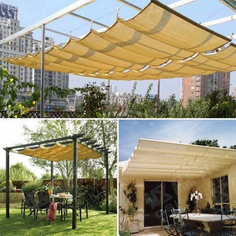 Customize Telescopic Wave Sun Shade Net Courtyard Pavilion Sun Sails Sun Room Canopy Shading Cloth Balcony Terrace Sunshade Nets ► Photo 1/1