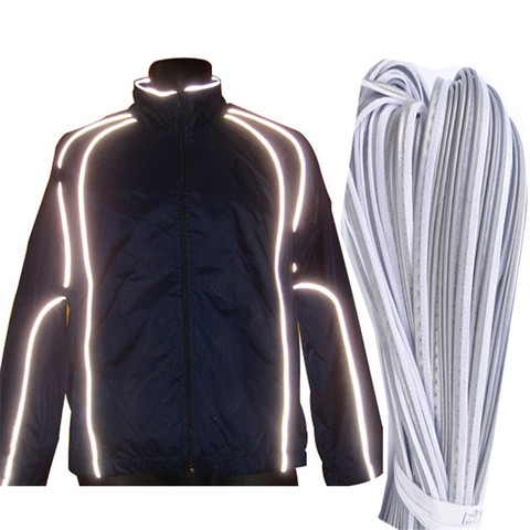 Bright Silver Reflective Piping Strip Fabric Edge Strip Clothing Bag Warning Reflective Rope Garment Trimming Ribbon 5Meters ► Photo 1/6