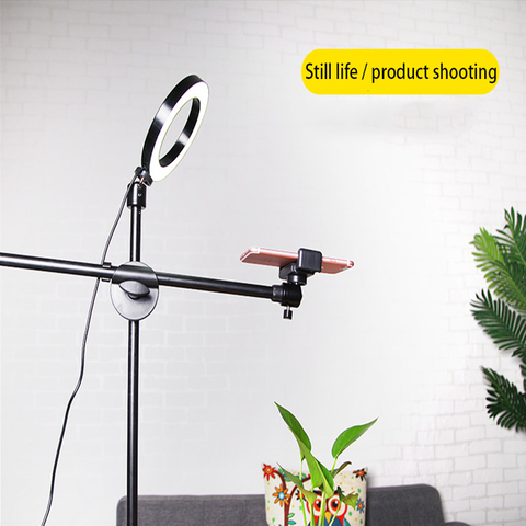 Adjustable Photography Mobile phone high angle shot bracket With Boom Arm Bluetooth Ring Light Tripod For Photo/Video Shooting ► Photo 1/6