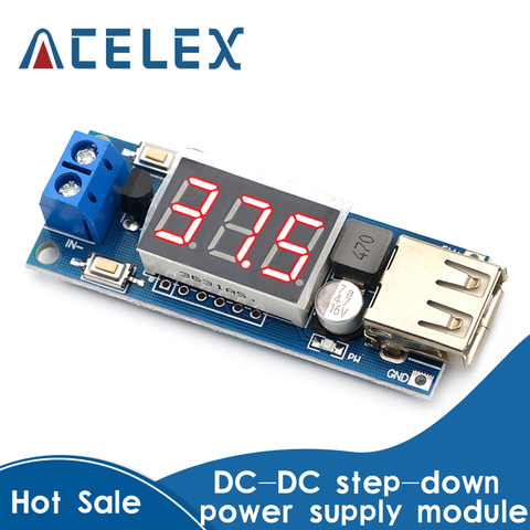 DC5V voltage stabilized power supply module vehicle battery voltage meter USB/ output 5V mobile phone charging board ► Photo 1/6