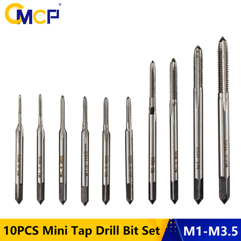 Free Shipping 10pcs HSS M1 M1.2 M1.4 M1.6 M1.7 M1.8 M2 M2.5 M3 M3.5 Mini Tap Drill Bit Machine Metric Thread Tap Set Screw Tap ► Photo 1/6