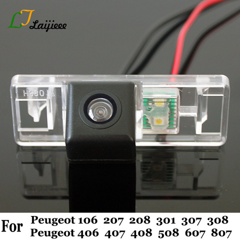 For Peugeot 106 207 208 301 307 308 406 407 408 508 607 807 Car Rear View Camera / With Relay HD Night Vision Reversing Camera ► Photo 1/6